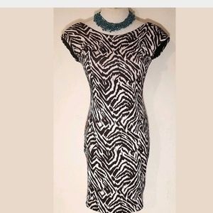 H&M animal print dress pinup cocktail Small